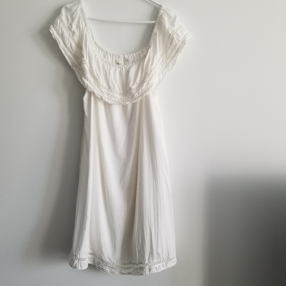 Aritizia Wilfred White Ruffle Off Shoulder Mini Dress - Medium - Picture 9 of 10